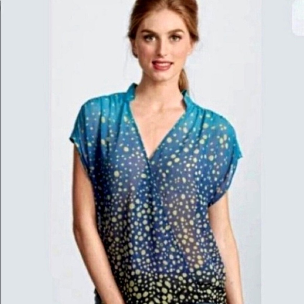 Like new....CABI ombré faux wrap semi sheer top